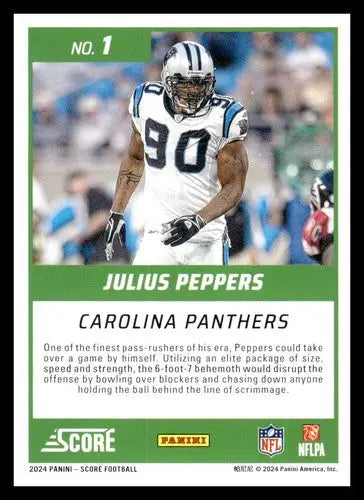 Julius Peppers football card with original gloss in 2024 Score First Ballot NM-MT Panthers
