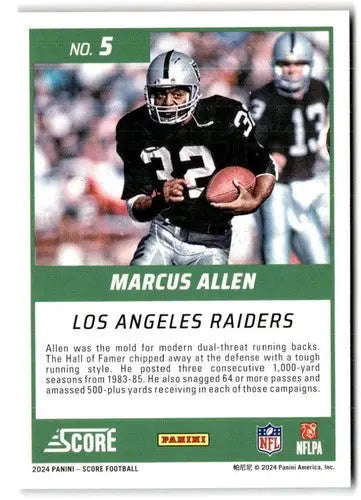 2024 Score First Ballot #5 Marcus Allen NM-MT LA Raiders ID:75477 - Football Card Single