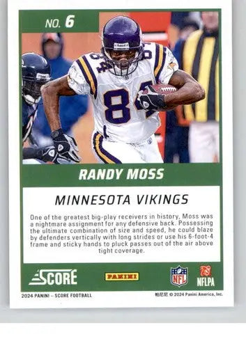 Original gloss Randy Moss football card 2024 Score First Ballot Vikings NM-MT