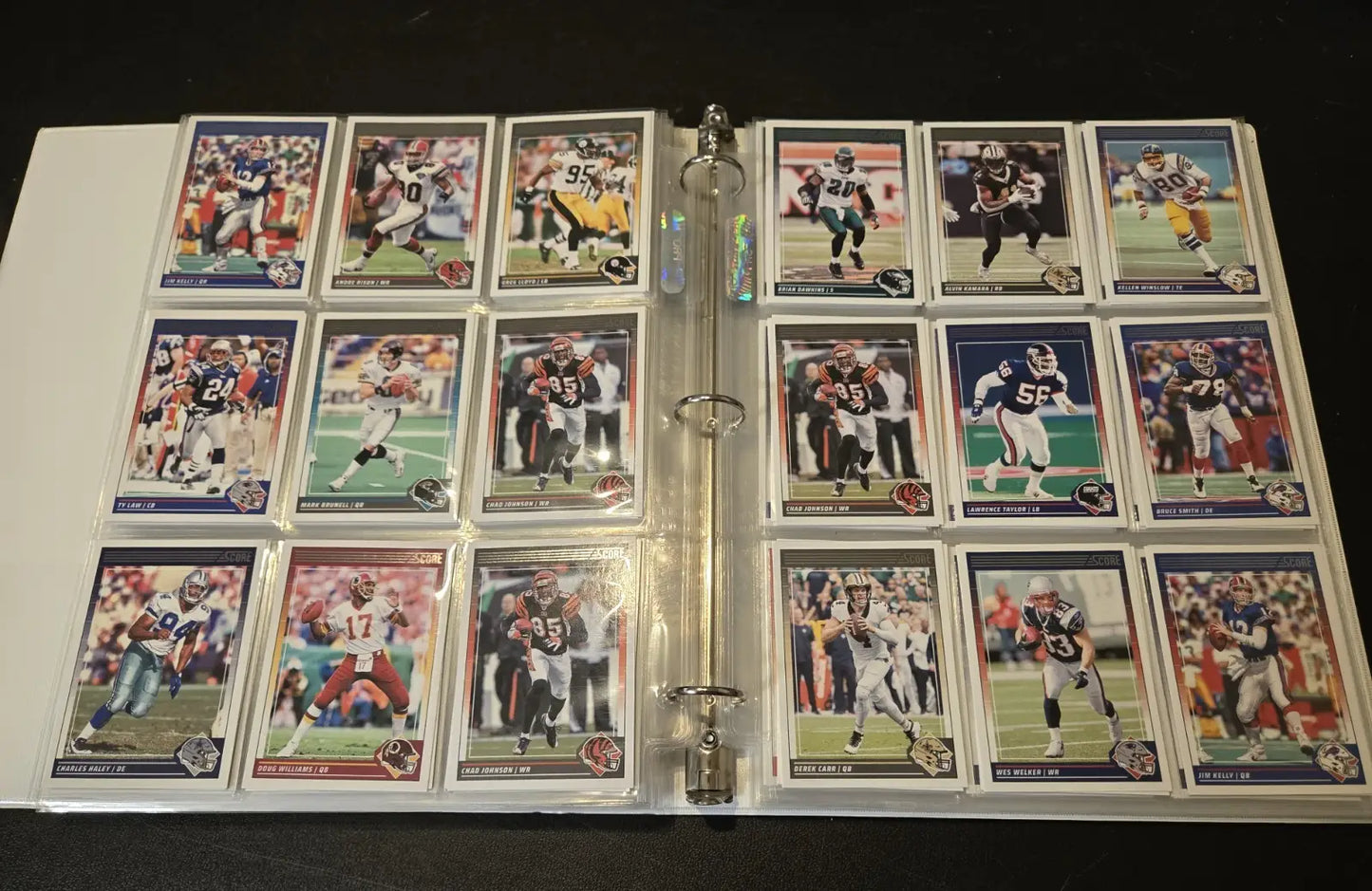 2024 Score Football Binder Lot 250+ Cards Stars Legends Base 1’’ Album - Sports Memorabilia