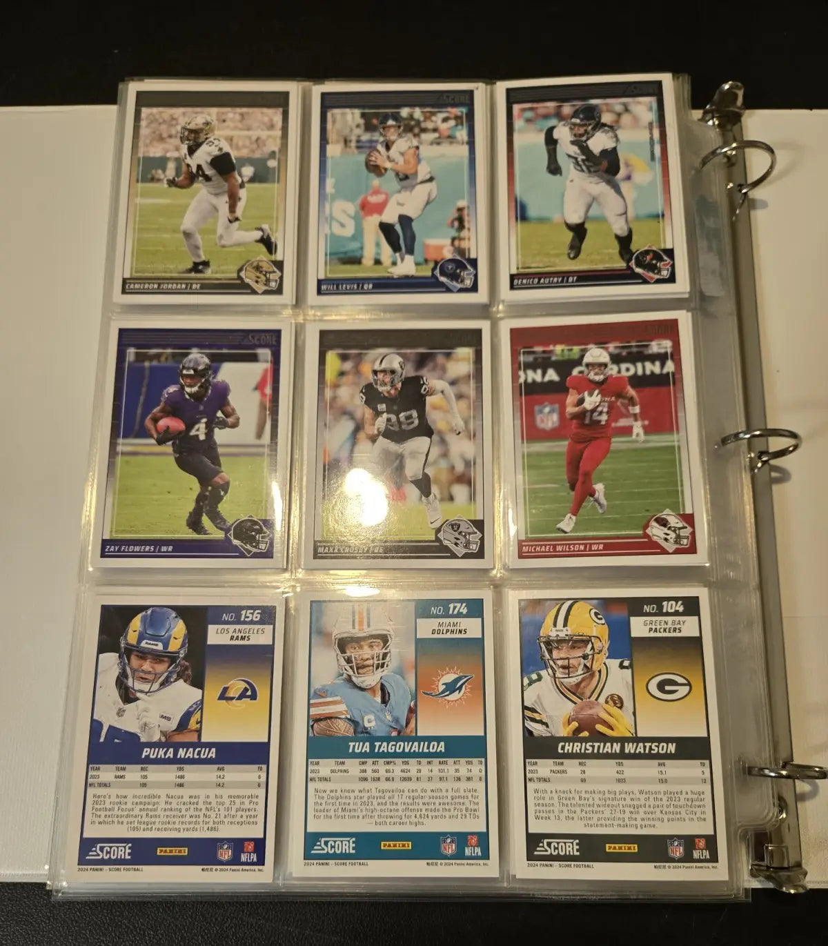 2024 Score Football Binder Lot 250+ Cards Stars Legends Base 1’’ Album - Sports Memorabilia