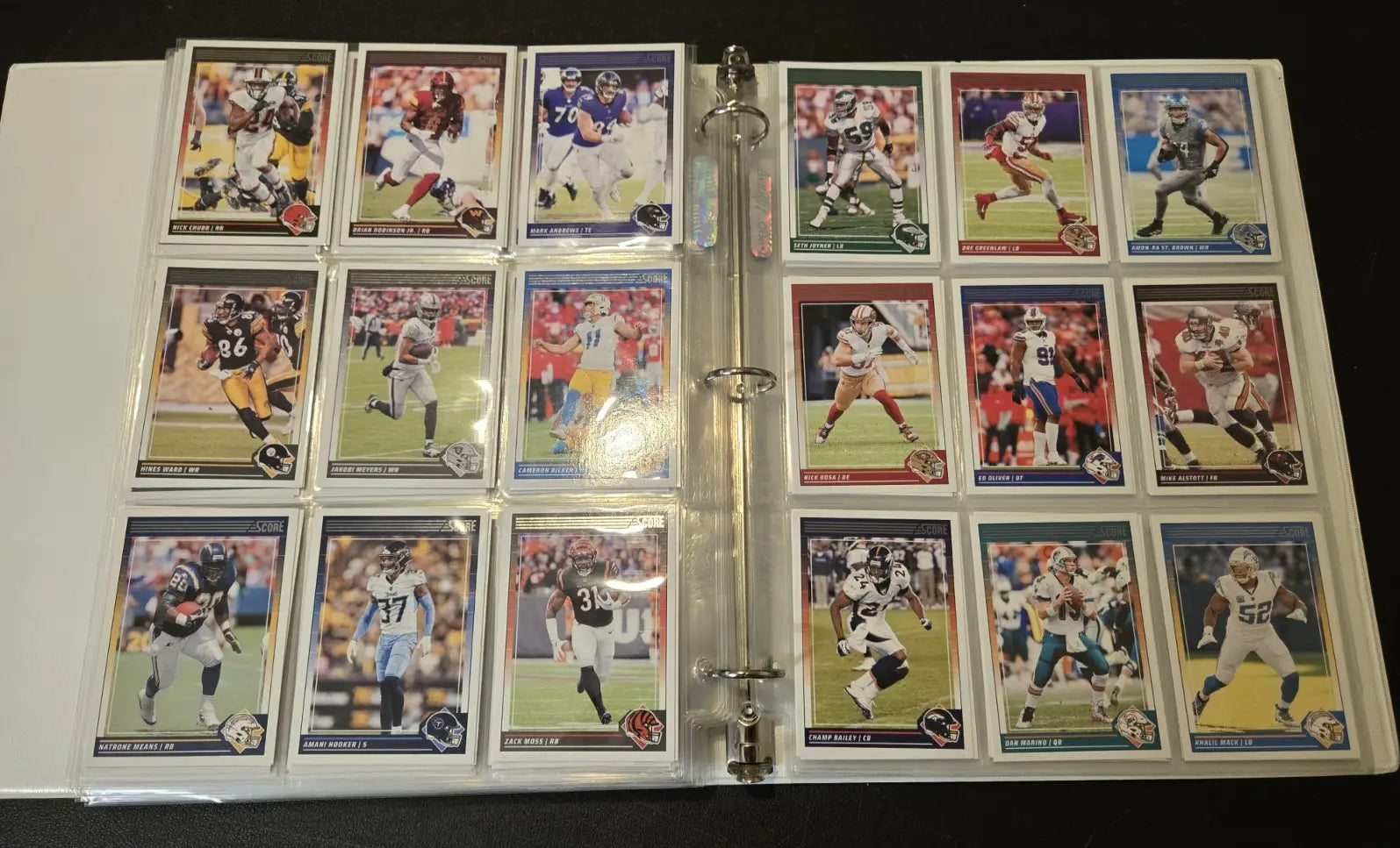 2024 Score Football Binder Lot 250+ Cards Stars Legends Base 1’’ Album - Sports Memorabilia