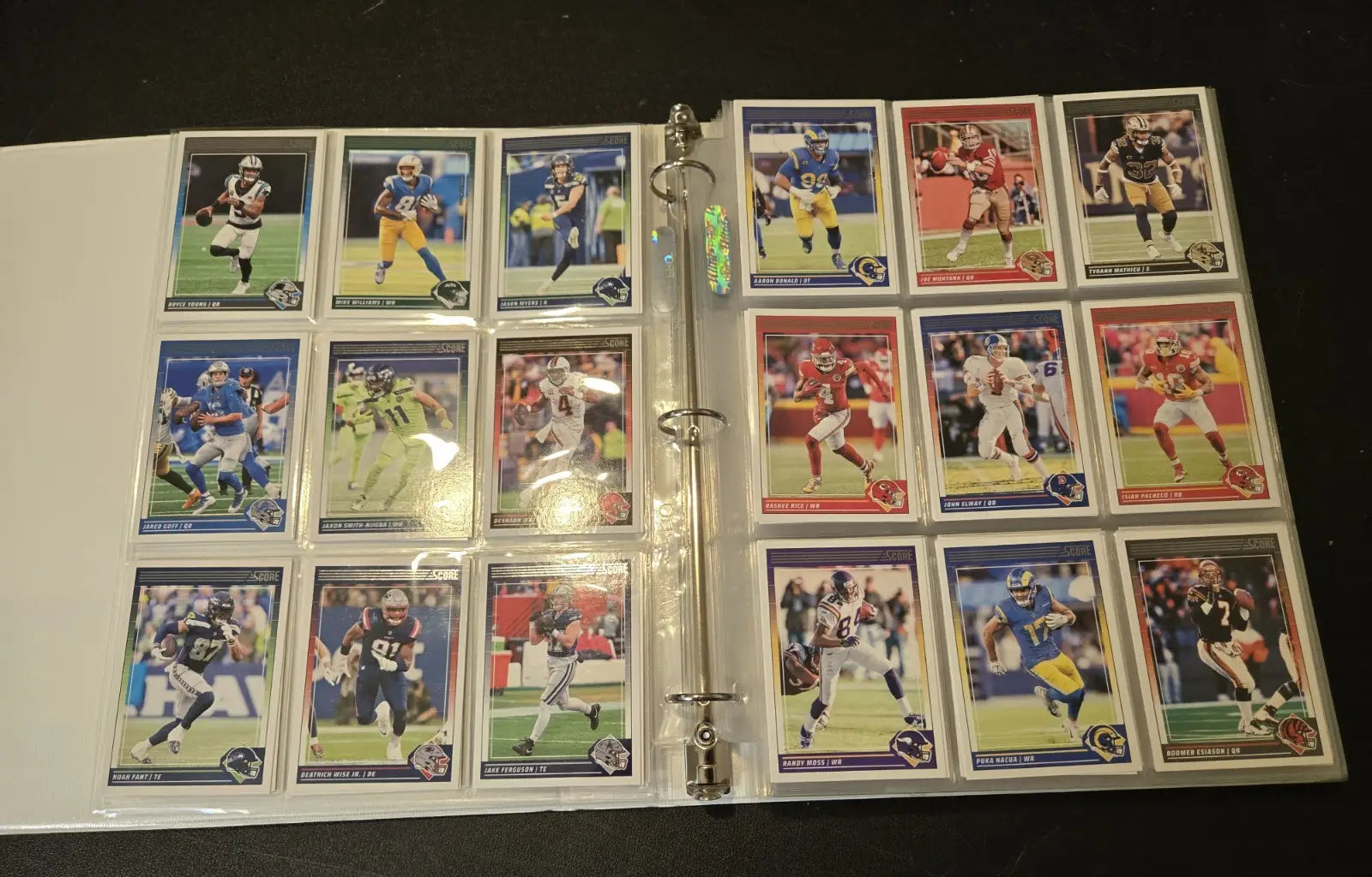 2024 Score Football Binder Lot 250+ Cards Stars Legends Base 1’’ Album - Sports Memorabilia
