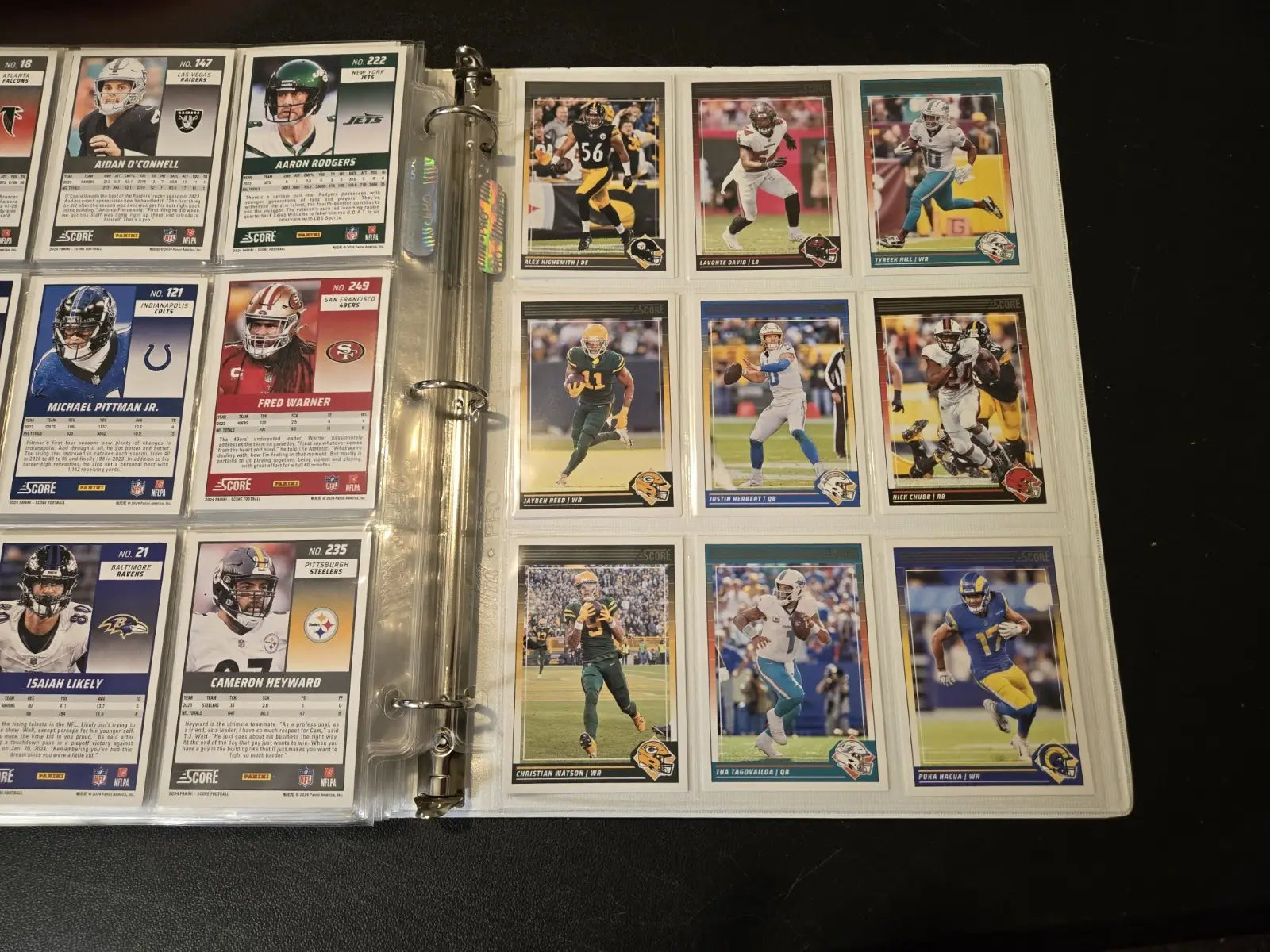 2024 Score Football Binder Lot 250+ Cards Stars Legends Base 1’’ Album - Sports Memorabilia