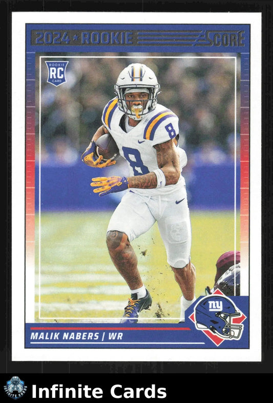 2024 Score Football MALIK NABERS #306 New York Giants RC