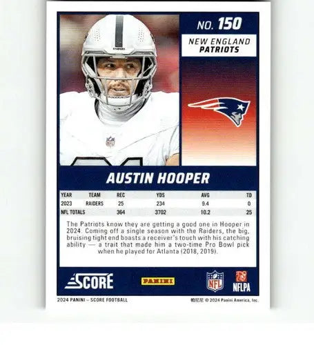 2024 Score Green #150 Austin Hooper NM-MT Patriots ID:75497 - Football Card Single