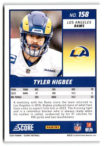 2024 Score Green Tyler Higbee football card with original gloss Rams ID 75498