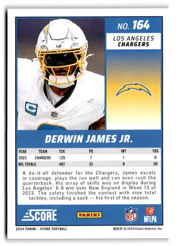 2024 Score Green #164 Derwin James Jr. NM-MT LA Chargers ID:75499 - Football Card Single