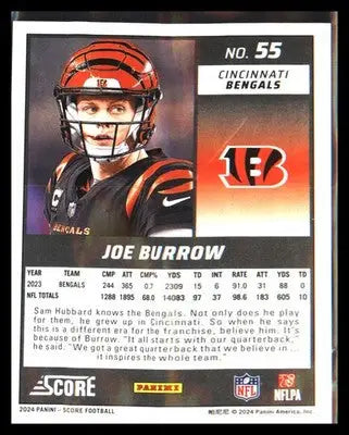 2024 Score Green #55 Joe Burrow - Football Card Single