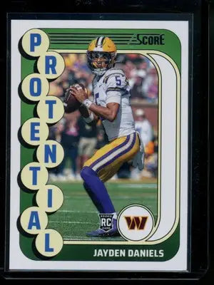2024 Score Jayden Daniels #3 RC Football card displayed in product listing