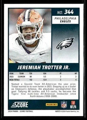 2024 Score Jeremiah Trotter Jr. #344 RC Philadelphia Eagles