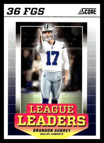 Brandon Aubrey Score League Leaders football card from 2024 Score League Cowboys