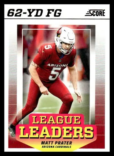 2024 Score League Leaders Matt Prater football card Cardinals NM-MT collectible