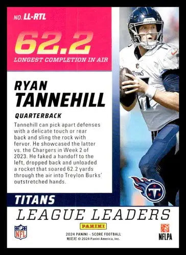 2024 Score League Leaders Ryan Tannehill football card Titans NM-MT collectible