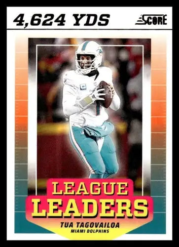 2024 Score League Leaders Tua Tagovailoa Dolphins football card NM-MT