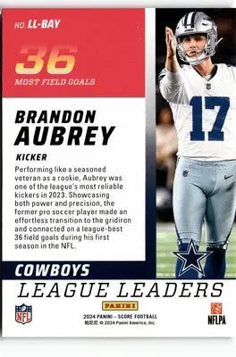 2024 Score #LL-BAY Brandon Aubrey League Leaders - Football Card Single