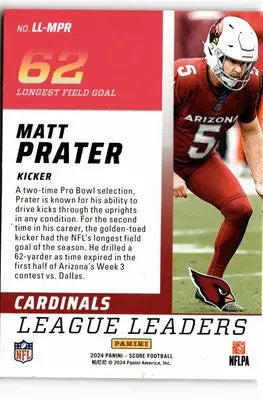 2024 Score #LL-MPR Matt Prater League Leaders - Football Card Single