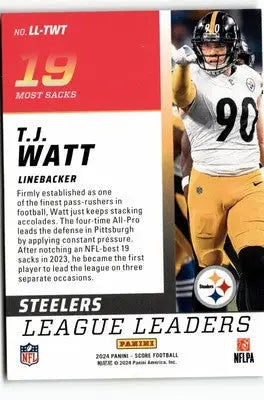 2024 Score #LL-TWT T.J. Watt League Leaders - Football Card Single