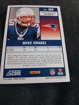 2024 Score - Mike Vrabel #195. New England Patriots. NRMT+ - Football Card Single