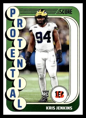 Original gloss Score Protential Kris Jenkins football card from 2024 Score Protential series