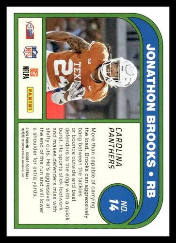 2024 Score Protential #14 Jonathon Brooks NM-MT Panthers ID:75529 - Football Card Single