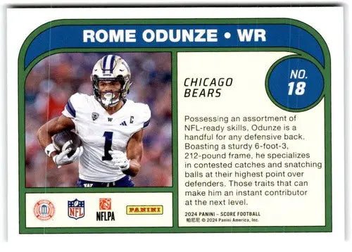Original gloss 2024 Score Protential Rome Odunze football card NM-MT Bears ID75532