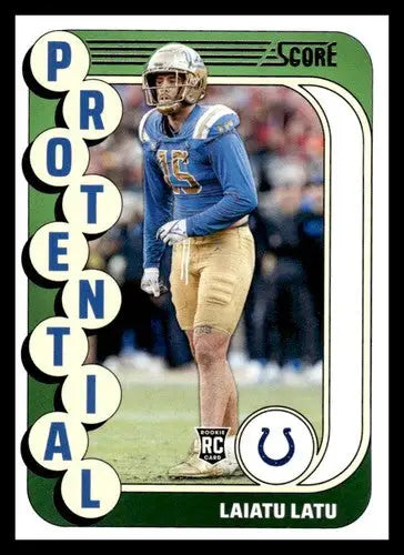Original gloss 2024 Score Protential Laiatu Latu rookie card Colts ID 75534