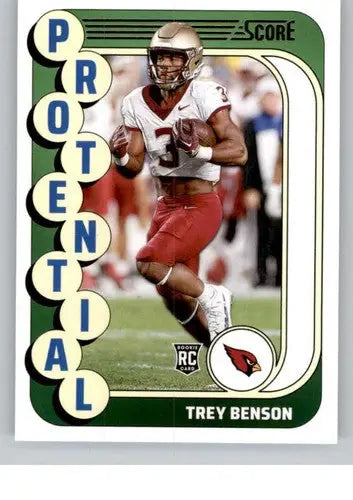2024 Score Protential Trey Benson rookie card with original gloss for collectors