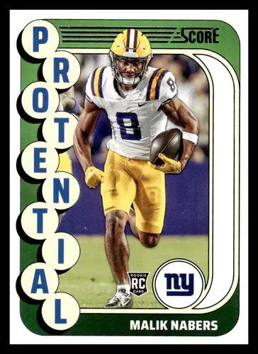 2024 Score Protential #4 Malik Nabers NM-MT NY Giants ID:75521 - Football Card Single