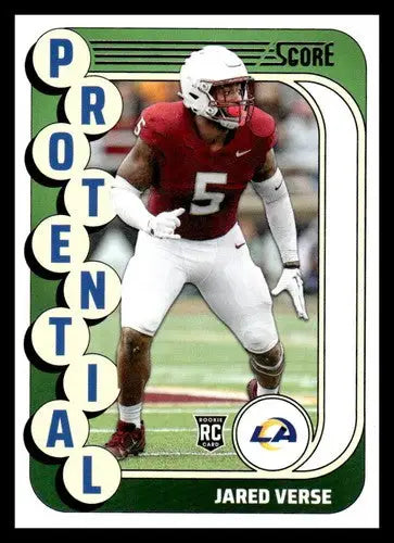 Original gloss 2024 Score Protential Jared Verse football card Rams ID 75523