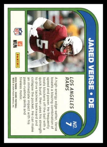 Original gloss Score Protential Jared Verse football card from 2024 Score Protential series