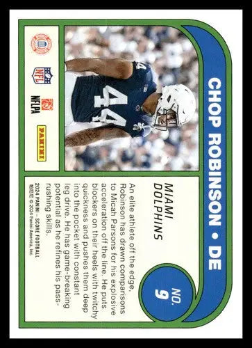 Football trading card featuring Chop Robinson in original gloss from Score Protential 2024