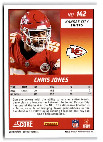 2024 Score Stars #142 Chris Jones NM-MT 185/399 Chiefs ID:75488 - Football Card Single
