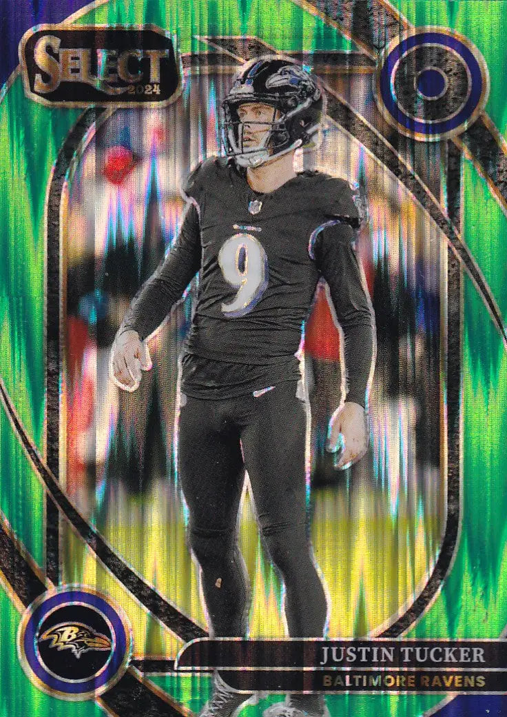 2024 SELECT #274 JUSTIN TUCKER GREEN FLASH 426/499- BALTIMORE RAVENS