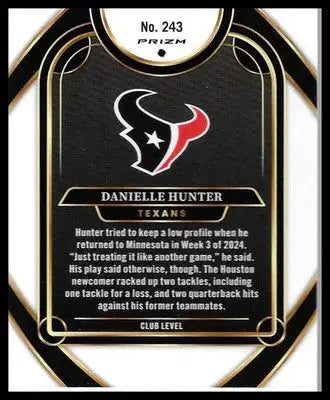 2024 Select Danielle Hunter #243 Black & Gold Shock Prizm Texans