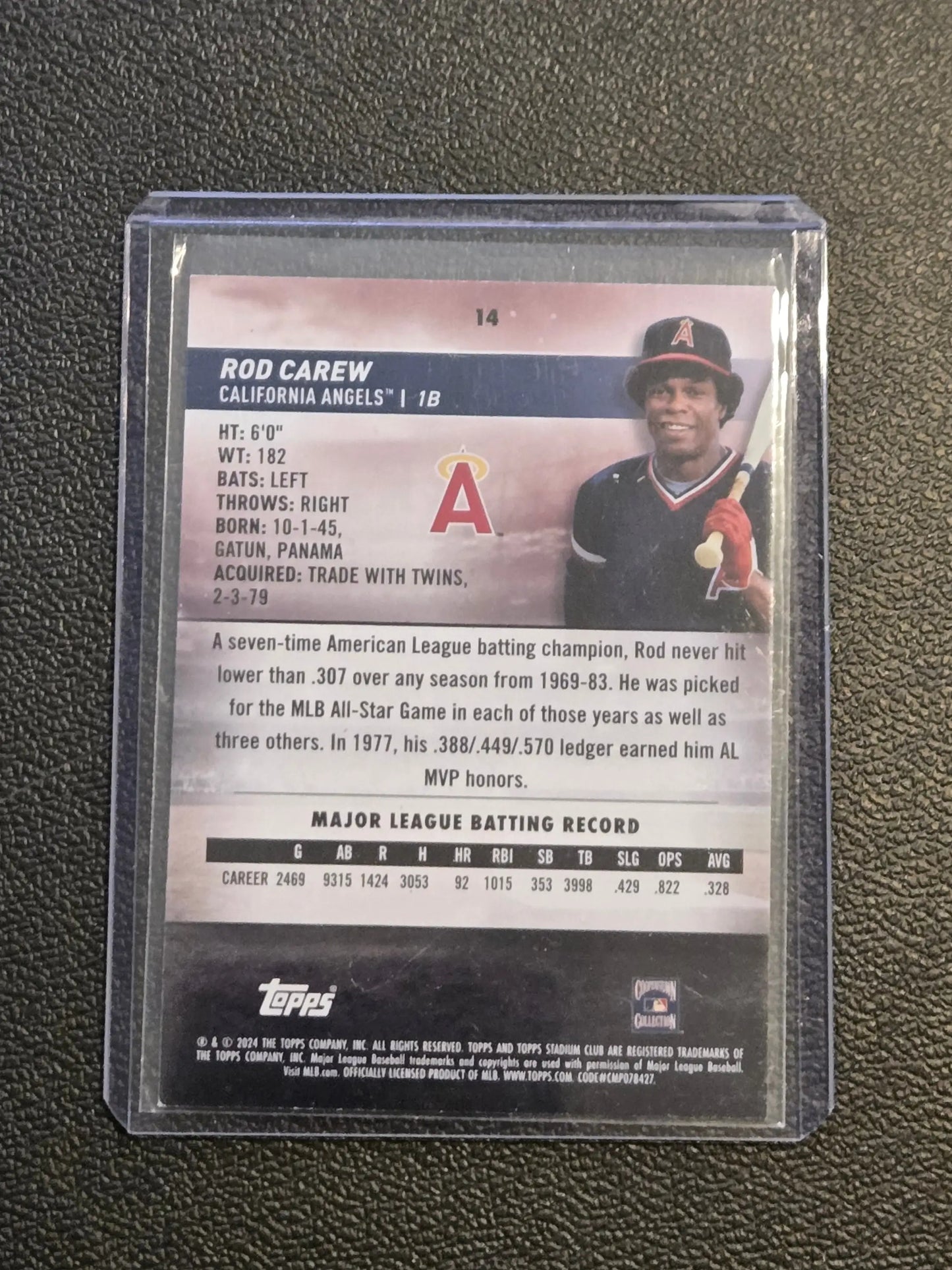 2024 Stadium Club #14 Rod Carew Red Foil - Baseball Card Single