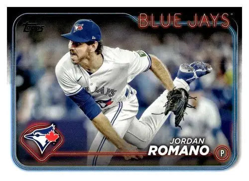 2024 Topps Jordan Romano Blue Jays baseball card with original gloss and NM-MT condition