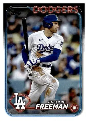 Freddie Freeman baseball card with original gloss from 2024 Topps Dodgers series