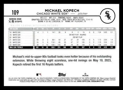 2024 Topps #109 Michael Kopech - Baseball Card Single