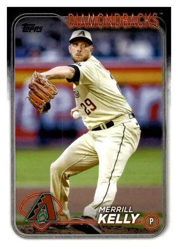 2024 Topps Merrill Kelly baseball card in mint condition highlighting original gloss for Diamondbacks