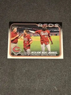 2024 Topps #133 Resilient Reds Rookies: Youth of Cincinnati Getting It Done - Baseball Card Single
