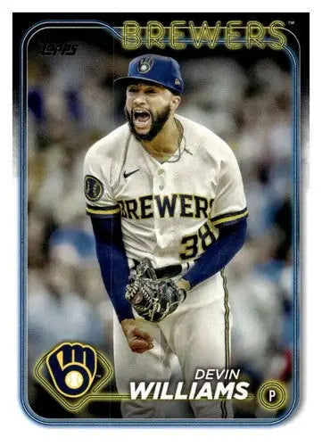 Devin Williams baseball card with original gloss, 2024 Topps #135 Devin Williams NM-MT