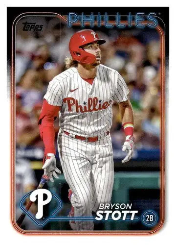 Original gloss Bryson Stott baseball card 2024 Topps NM-MT Phillies ID 68299
