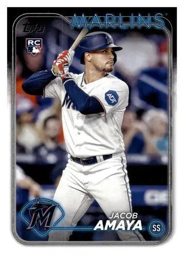 2024 Topps Jacob Amaya rookie Marlins baseball card with original gloss