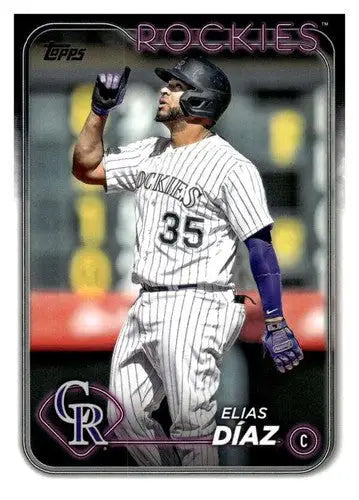 Original gloss Elias Diaz baseball card 2024 Topps NM-MT Rockies ID 68769