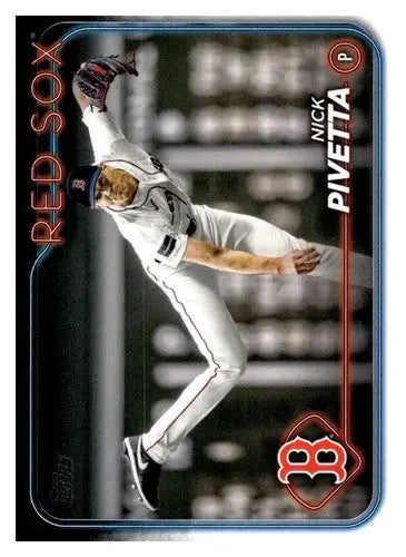 Original gloss Nick Pivetta baseball card 2024 Topps Red Sox ID 73909