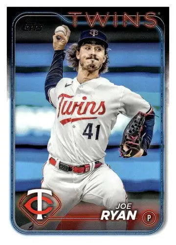 Original gloss Joe Ryan NM-MT baseball card from 2024 Topps #175 Twins ID 68315