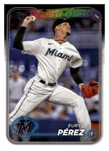 Eury Pérez baseball card from 2024 Topps Future Stars series with original gloss