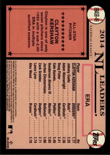 2024 Topps 1989 Baseball All-Star #89ASB-49 Clayton Kershaw NM-MT Dodge ID:73722 - Baseball Card Single