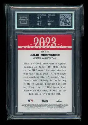 2024 Topps 2023 Greatest Hits Julio Rodríguez #23GH-17 Baseball Arena Club 9 - Baseball Card Single